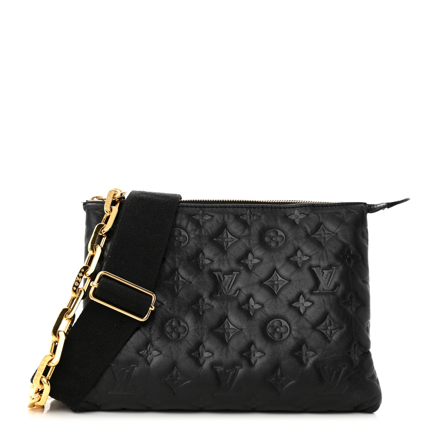 Lambskin Embossed Monogram Coussin PM Black | FASHIONPHILE (US)