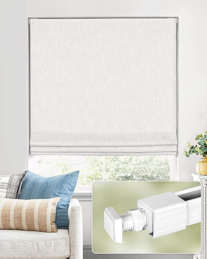 No Tools No Drill Cordless Roman Shades for Indoor Windows 100% Blackout, for Window Size 39" W ... | Amazon (US)