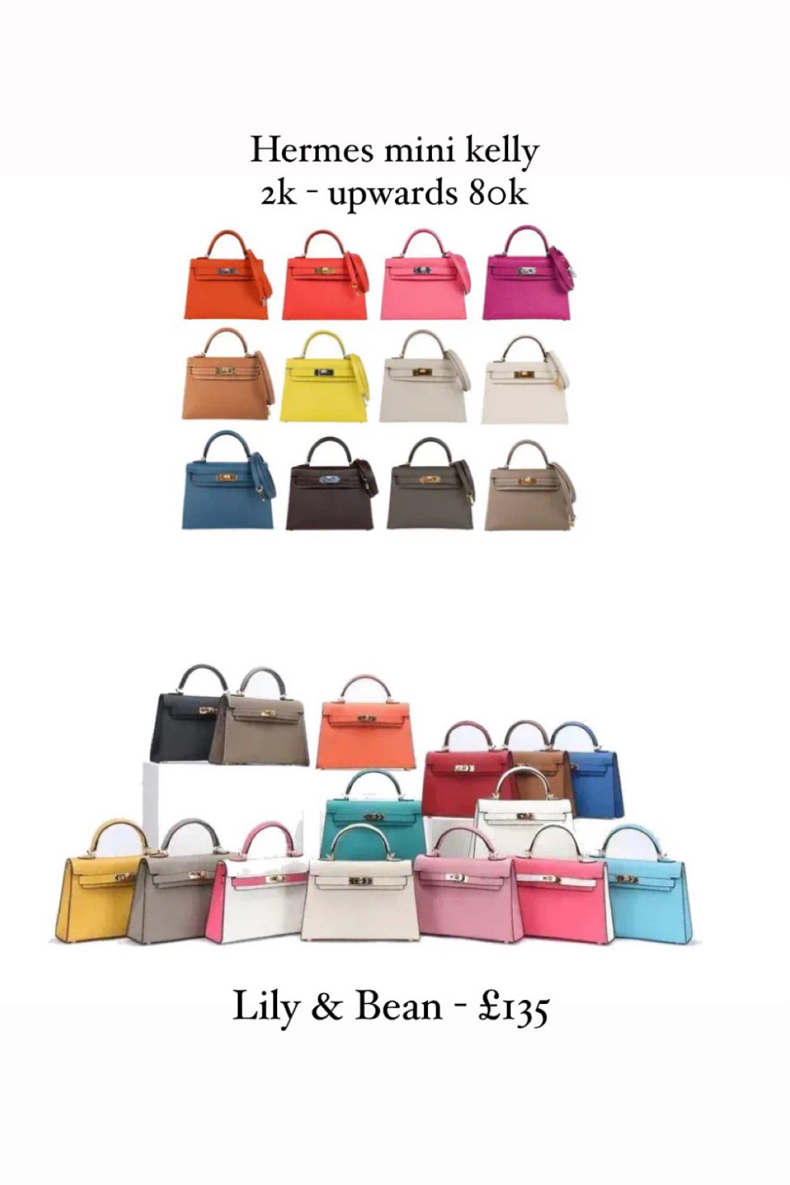 Lily and bean handbag 
Hermes Kelly dupe 
Mini Kelly dupe 
DHgate dupe 
Mini tote bag 
University bag 
Corporate bag 
Work bag 

#LTKitbag #LTKstyletip