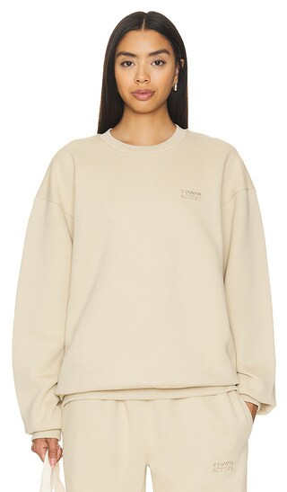 7 Days Active Organic Crewneck in Tan. - size S | Revolve Clothing (Global)