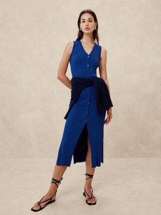 Ribbed Midi Sweater Dress | Banana Republic Factory