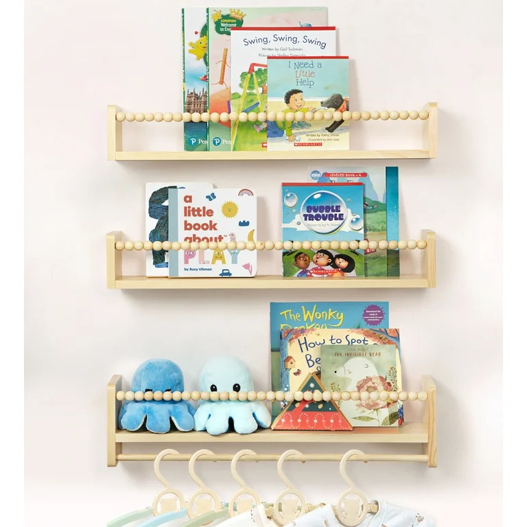 SUMGAR Floating Shelves for Wall , Wood Book Shelf for Kids Rooms , Wall Mount Kids Bookshelves ,... | Walmart (US)