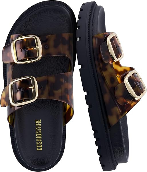 CUSHIONAIRE Fuse Chunky Womens Sandals with Double Buckle Straps and Durable Lug Sole, Casual Pla... | Amazon (US)