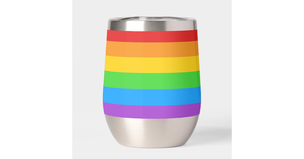 Prideful Toast: Rainbow Flag Thermal Wine Tumbler | Zazzle | Zazzle
