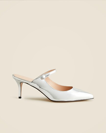 Colette mule heels in Italian specchio leather | J. Crew US