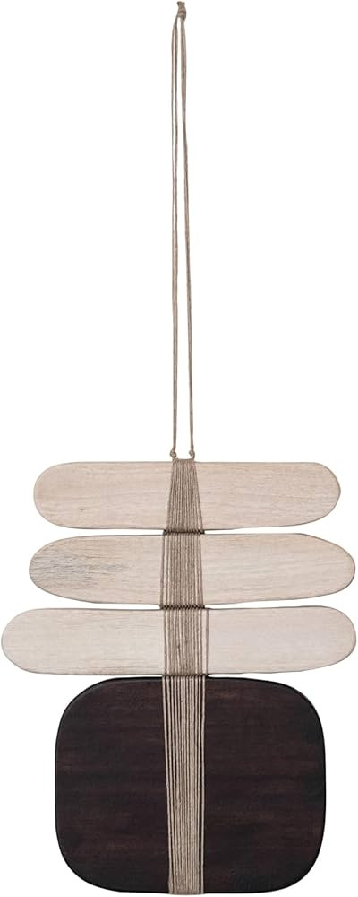 Bloomingville Oak Wood and Jute Wall Hanging Decor with Rope Hanger, Bleached and Espresso Finish | Amazon (US)