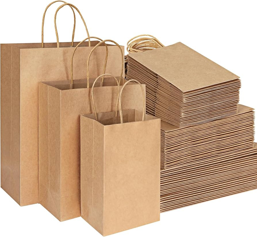 TOMNK 90pcs Brown Paper Bags, (8/10/12.6Inches), 30 Pack Per Size Assorted Sizes, Plain Goodie Ba... | Amazon (US)