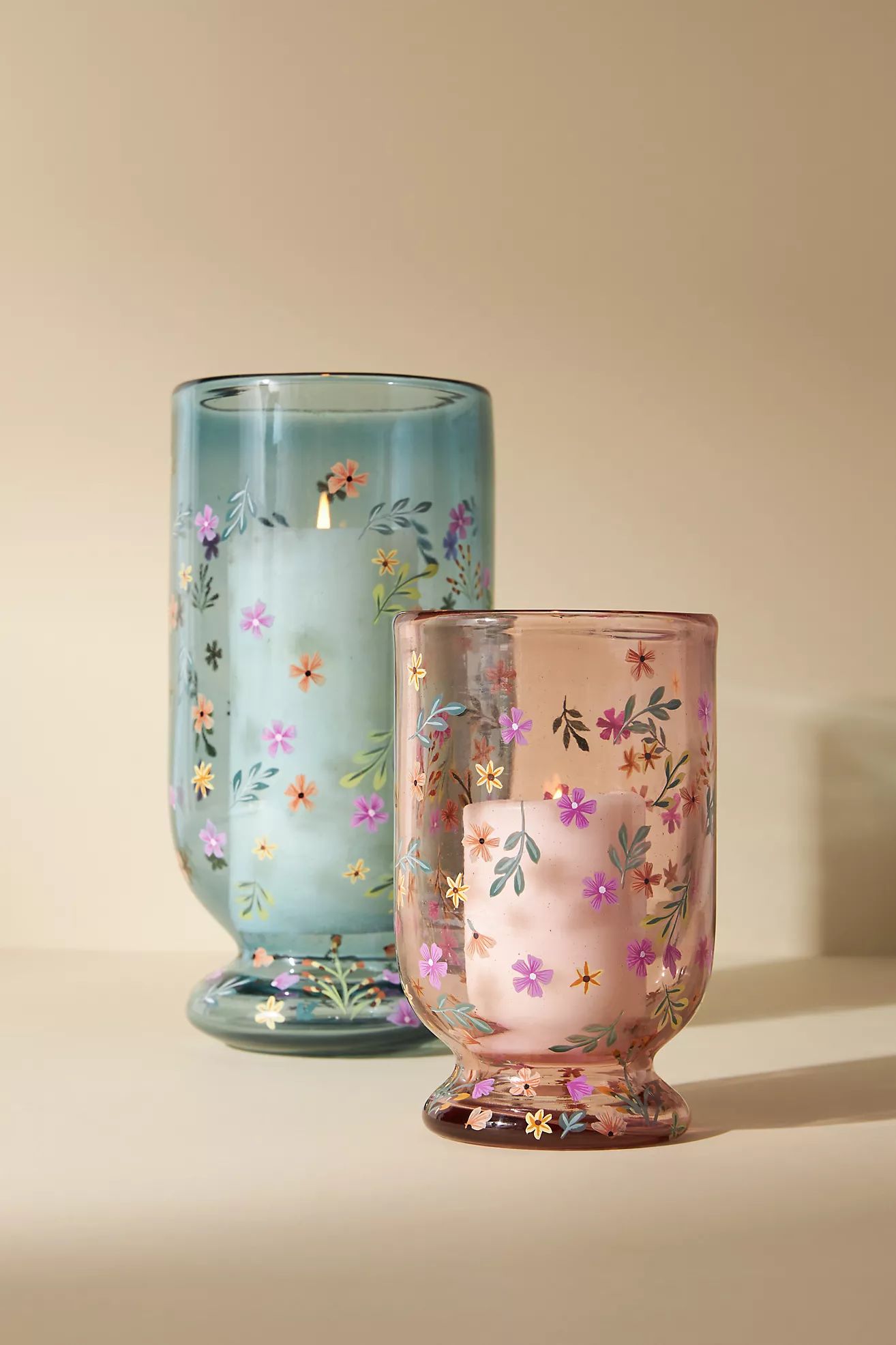 Floral Glass Hurricane | Anthropologie (US)
