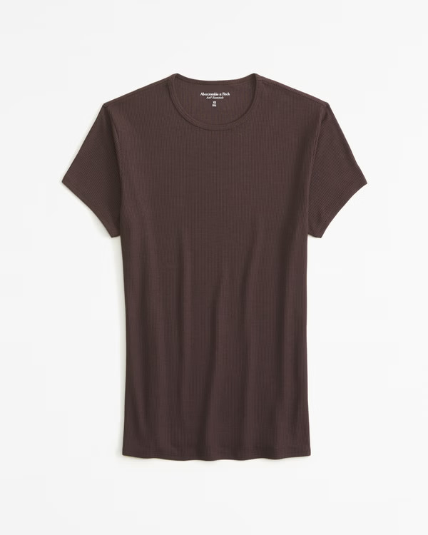 Women's Featherweight Rib Tuckable Baby Tee | Women's Tops | Abercrombie.com | Abercrombie & Fitch (US)