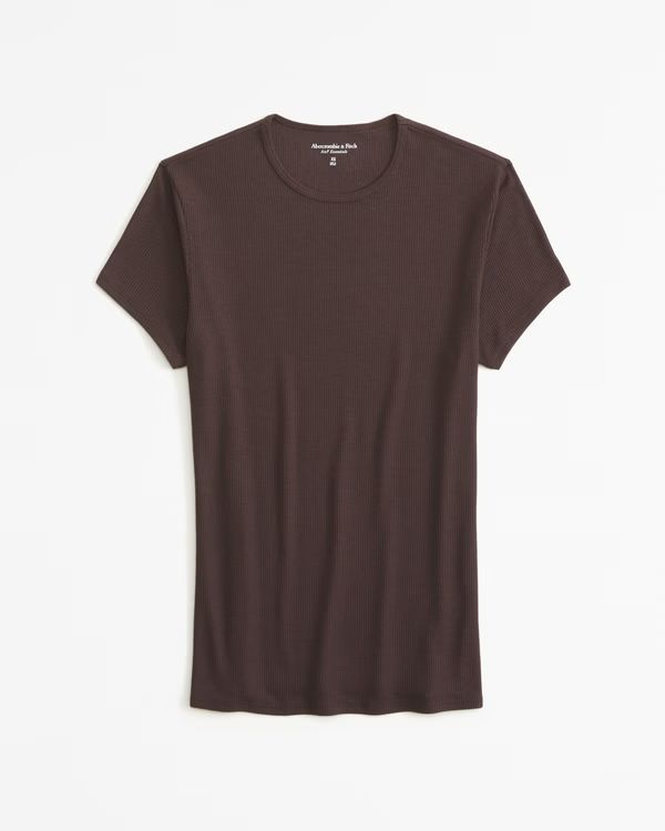Featherweight Rib Tuckable Baby Tee | Abercrombie & Fitch (US)