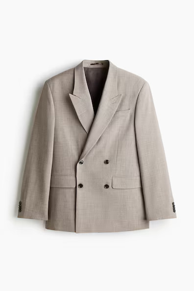 H & M - Relaxed-Fit Double-Breasted Blazer - Brown | H&M (US + CA)
