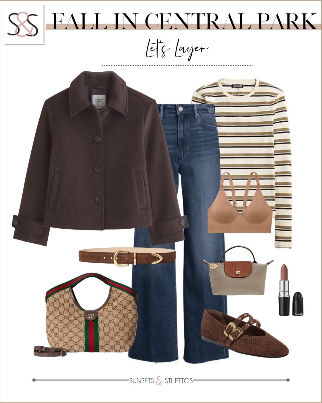 This is my idea of a perfect winter in Central Park outfit with layers that still feel effortless and classic.

Winter outfit women, Central Park winter outfit, layered fall look, brown jacket outfit, striped long sleeve top, straight leg jeans women, ballet flats outfit, Gucci inspired bag look, neutral winter outfit, weekend city outfit women, winter walking outfit, winter travel style women

#LTKHoliday #LTKOver40 #LTKSaleAlert