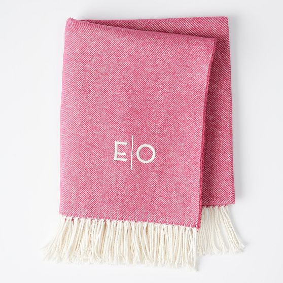 Italian Woven Throw Blanket, Hot Pink | Mark and Graham