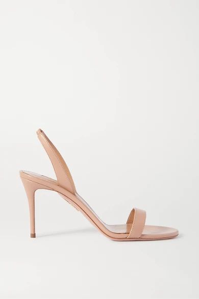 Aquazzura - So Nude 85 Leather Slingback Sandals - Neutral | NET-A-PORTER (US)