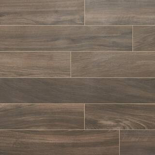 Basswood Walnut 7.87 in. x 47.24 in. Matte Porcelain Floor and Wall Tile (15.49 Sq. Ft. / Case) | The Home Depot