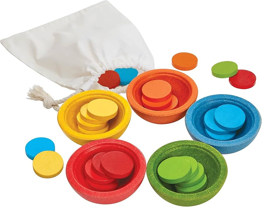 PlanToys Wooden Sort & Count Cups for Learning Sorting and Counting Toy (5360) | Sustainably Made fr | Amazon (US)