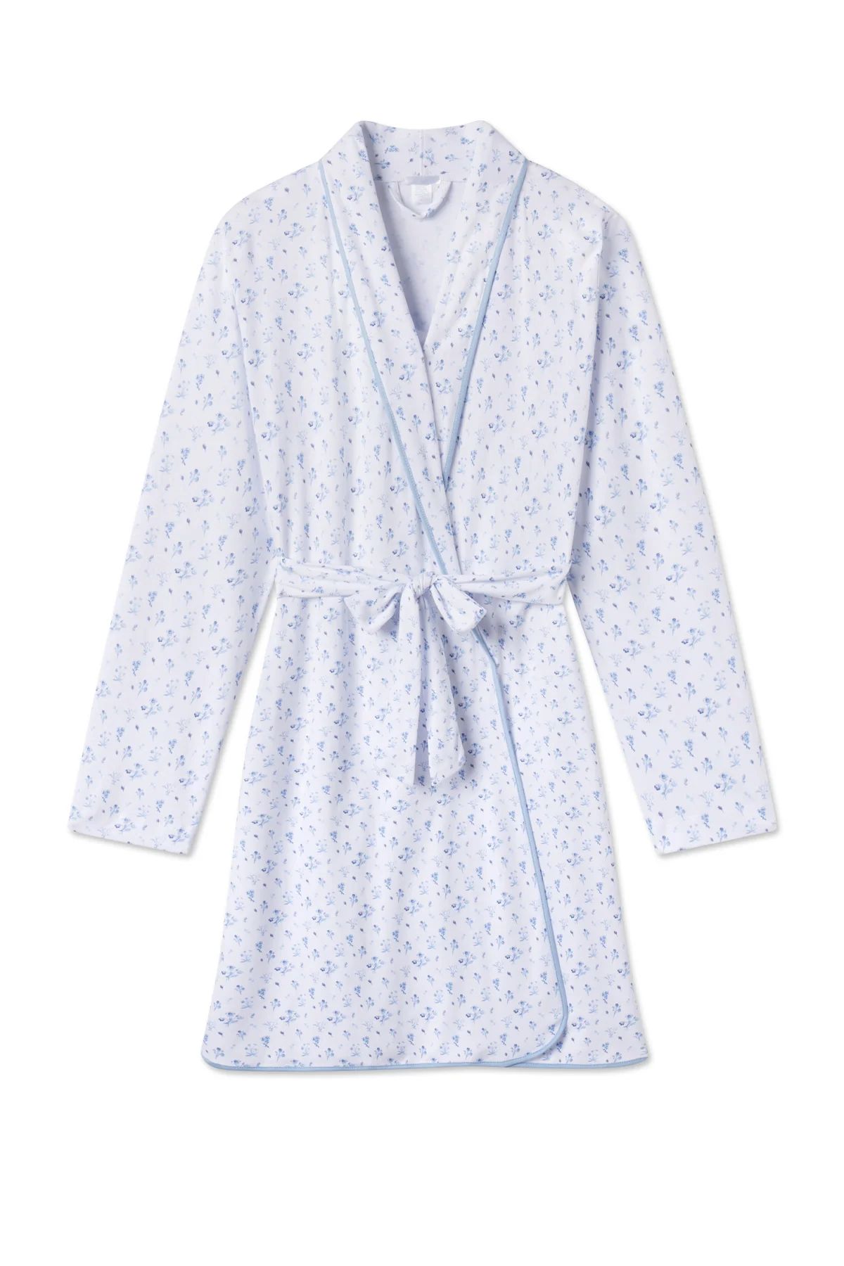 Pima Robe in French Blue Floral | Lake Pajamas