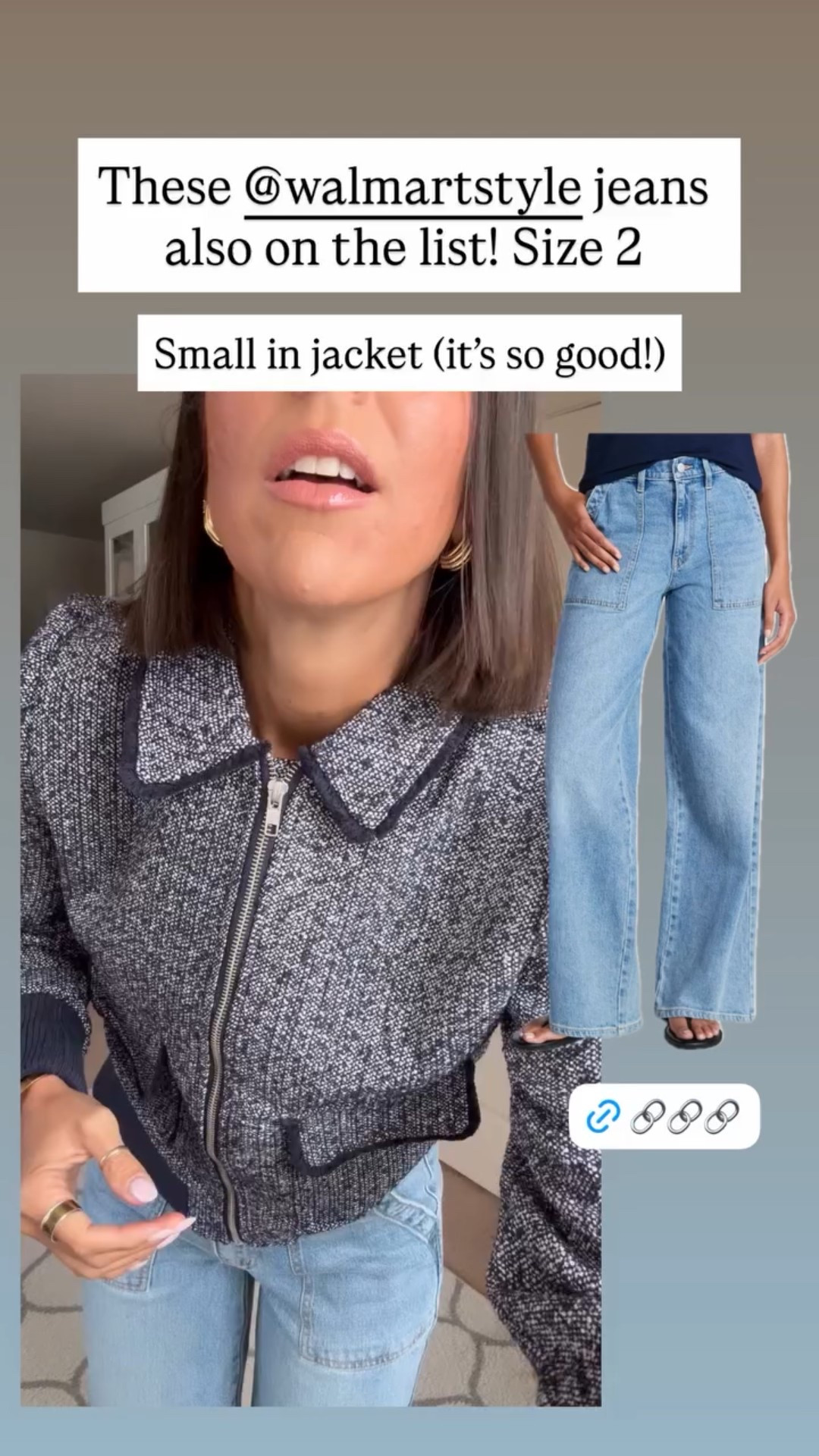 These @walmartstyle jeans also on the list! Size 2 Small in jacket (it’s so good!)