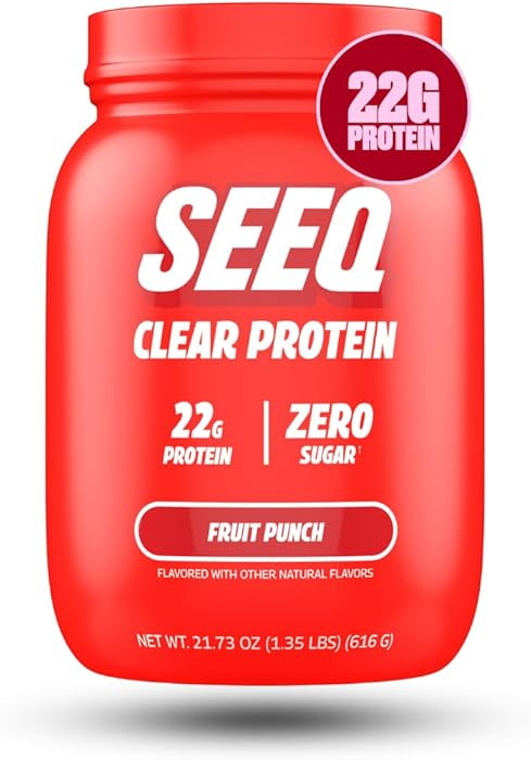 SEEQ Clear Whey Isolate Protein Powder, Fruit Punch, 22 Servings, 22g Protein Per Serving, Sugar-... | Amazon (US)