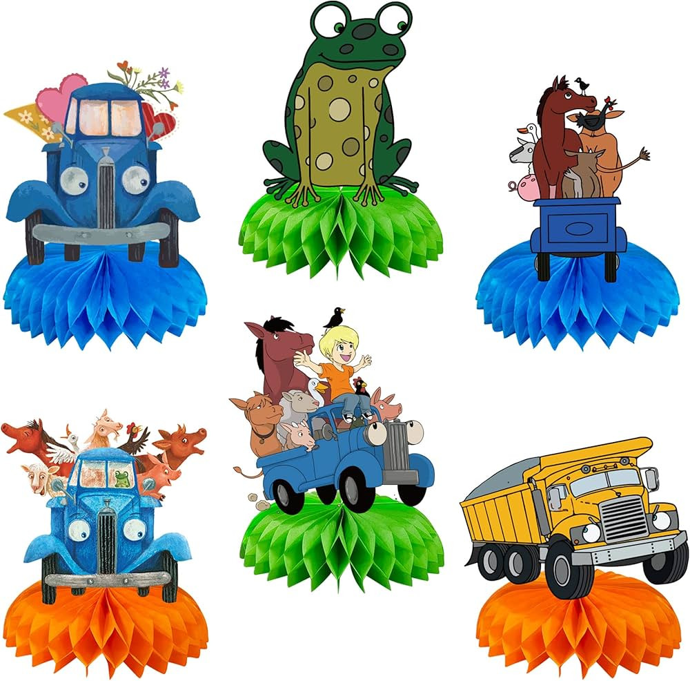 Little Blue Truck Party Supplies, 6Pcs Blue Truck Car Theme Honeycomb Centerpieces Table Decorati... | Amazon (US)