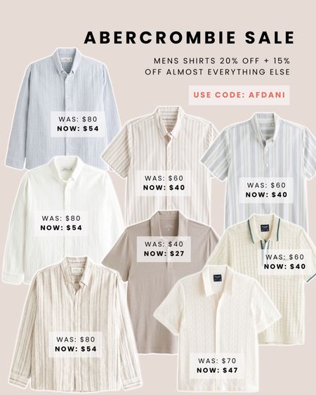 Abercrombie sale! 20% off dresses & men’s shirts + 15% of almost everything

Use code: AFDANI for an additional 15% off! 🤩🩷

#LTKfindsunder100 #LTKmens #LTKsalealert
