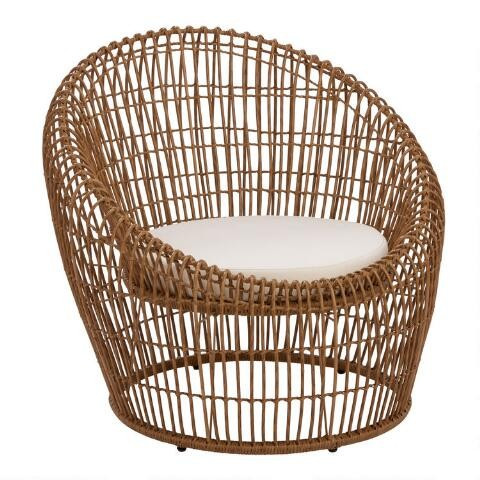 Natural All Weather Wicker Costa Outdoor Cocoon Chair | World Market