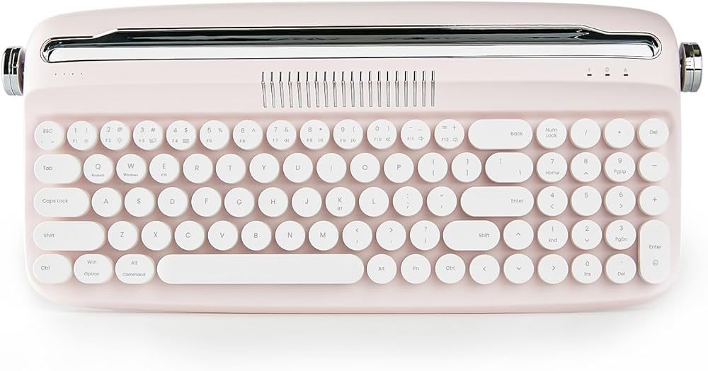 YUNZII Upgraded Wireless Keyboard, Retro Keyboard Typewriter Style with Integrated Stand, USB-C/B... | Amazon (US)