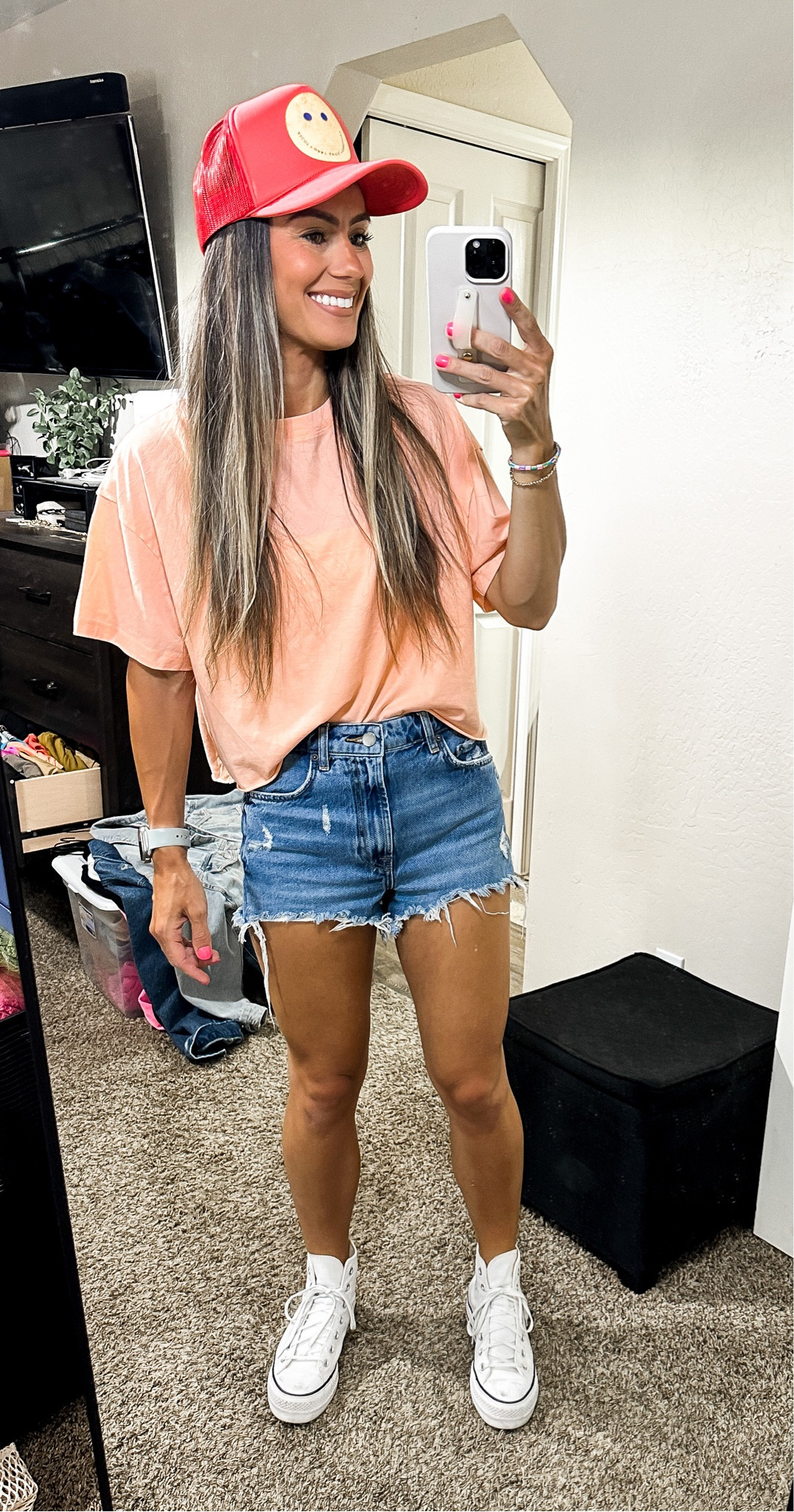 Target hat and tee (med - size up)
Zara shorts 
Converse size down 1/2 size

#LTKunder50 #LTKfit #LTKFind