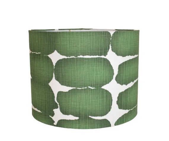 Green Shibori Dot Drum Shade  Medium Custom Lampshade | Etsy | Etsy (US)
