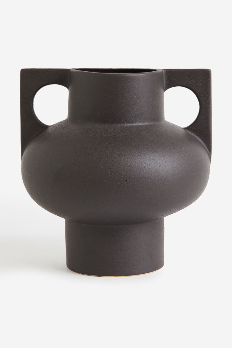 Large Stoneware Vase - Dark brown - Home All | H&M US | H&M (US + CA)