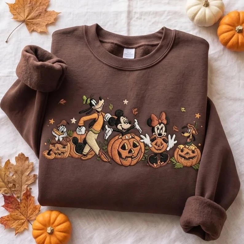 Embroidered Mickey and Friends Autumn Pumpkin Sweatshirt, Fall Vibes Embroidered T-Shirt, Disney Halloween Trip Shirt,Quarter zip Sweatshirt

#LTKTravel #LTKSeasonal #LTKootd