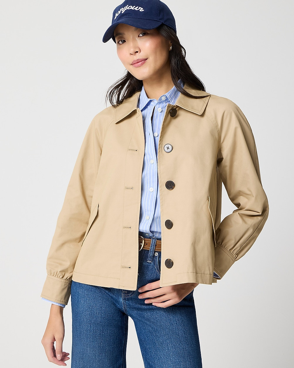 Petite short utility trench jacket | J.Crew Factory