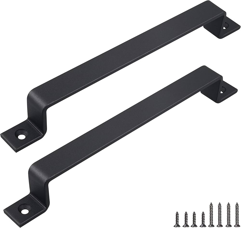 FaithLand Barn Door Handle, Black 12 inch Gate Handle Set (Pack of 2), Door Pull, Pull Handle for... | Amazon (US)