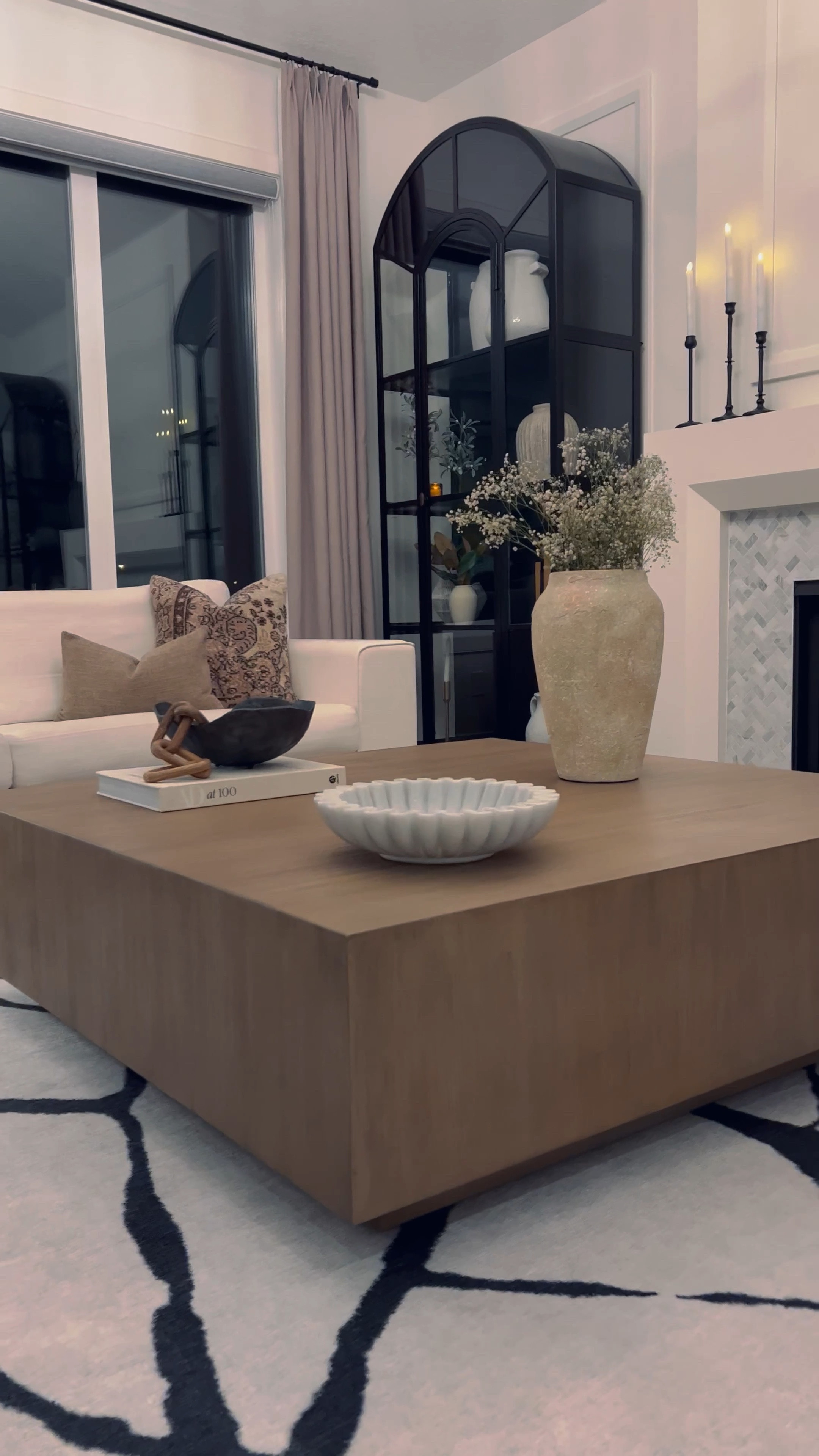 Happy Thursday! 
Shop my Living room finds. 
My drapes are 106 inches long and 34 inches wide in color birch. My ceiling is 9 foot. The hooks come with the drapes 😊…. My Kilim cover is sold out however I linked a similar one from the same seller! 💕
The baby’s breath is real. I simply dried them! 

#LTKhome #LTKstyletip #LTKsalealert