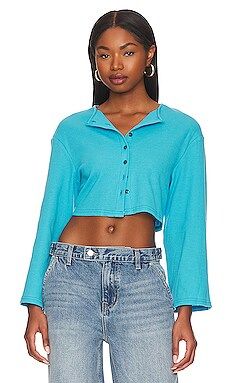 ALL THE WAYS Mina Button Down Top in Blue from Revolve.com | Revolve Clothing (Global)