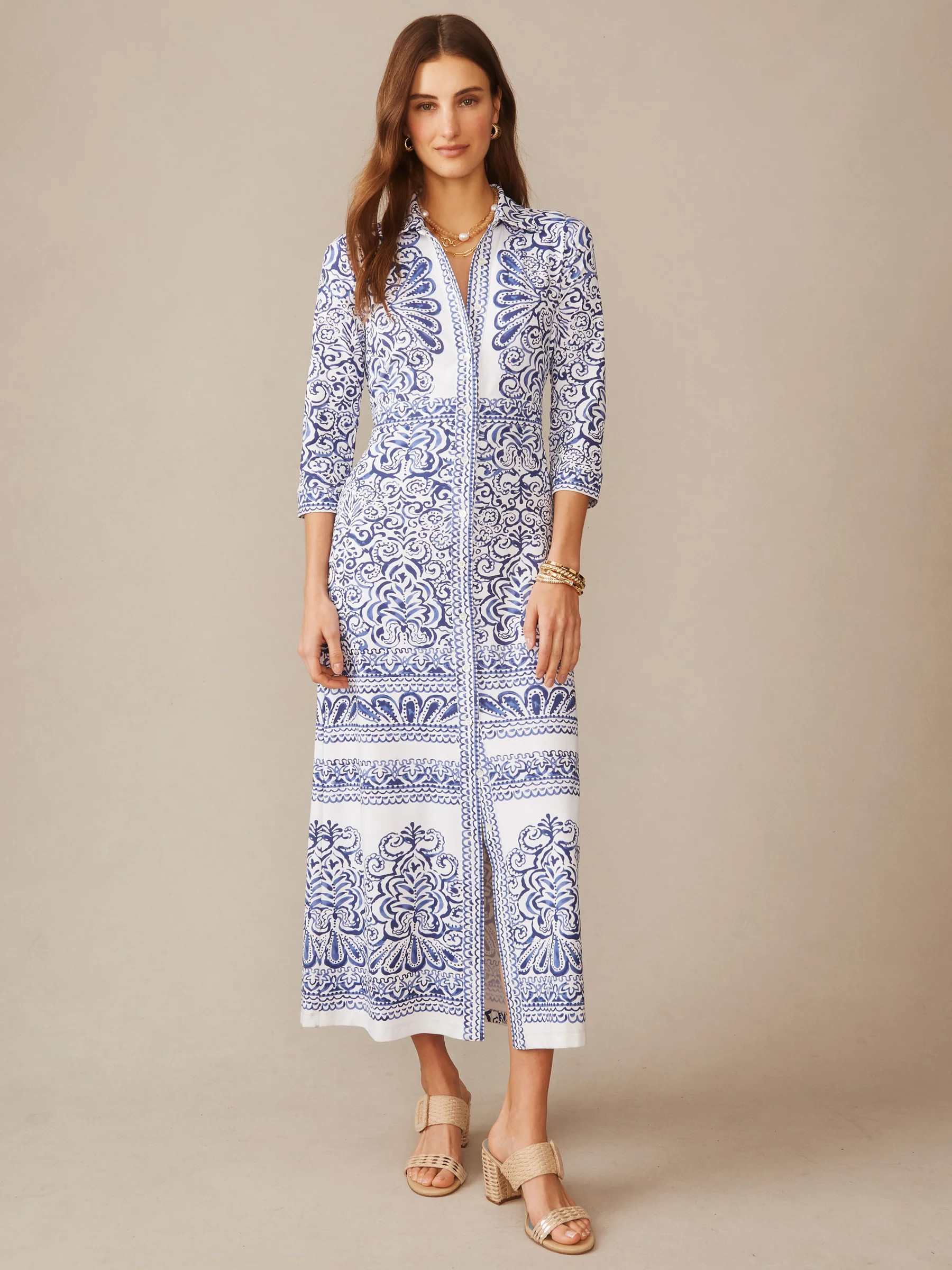White/Navy Faiz Frame Kailyn Maxi Dress | Women's Dresses | J.McLaughlin | J.McLaughlin