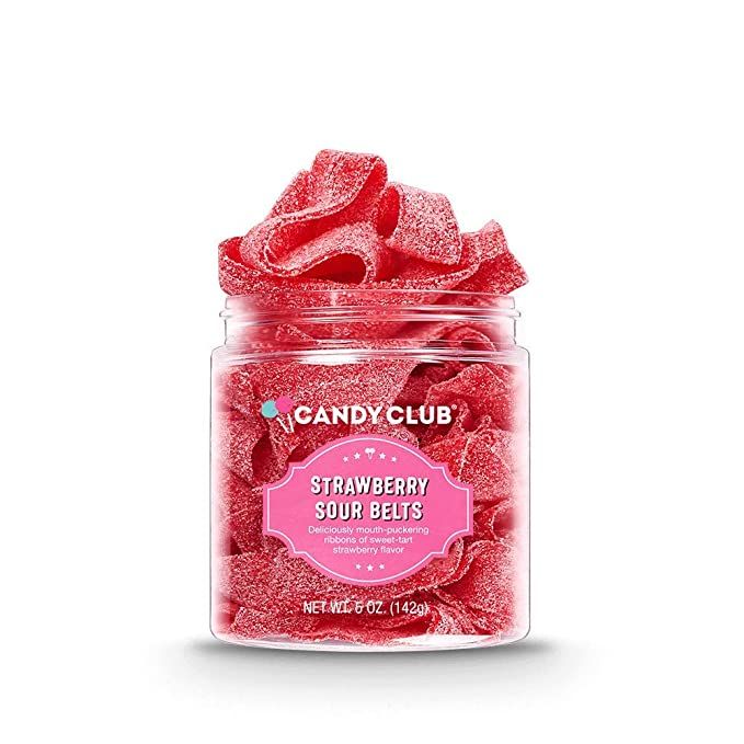 Candy Club, Strawberry Sour Belts, Fruit Gummy Candies - 5oz | Amazon (US)