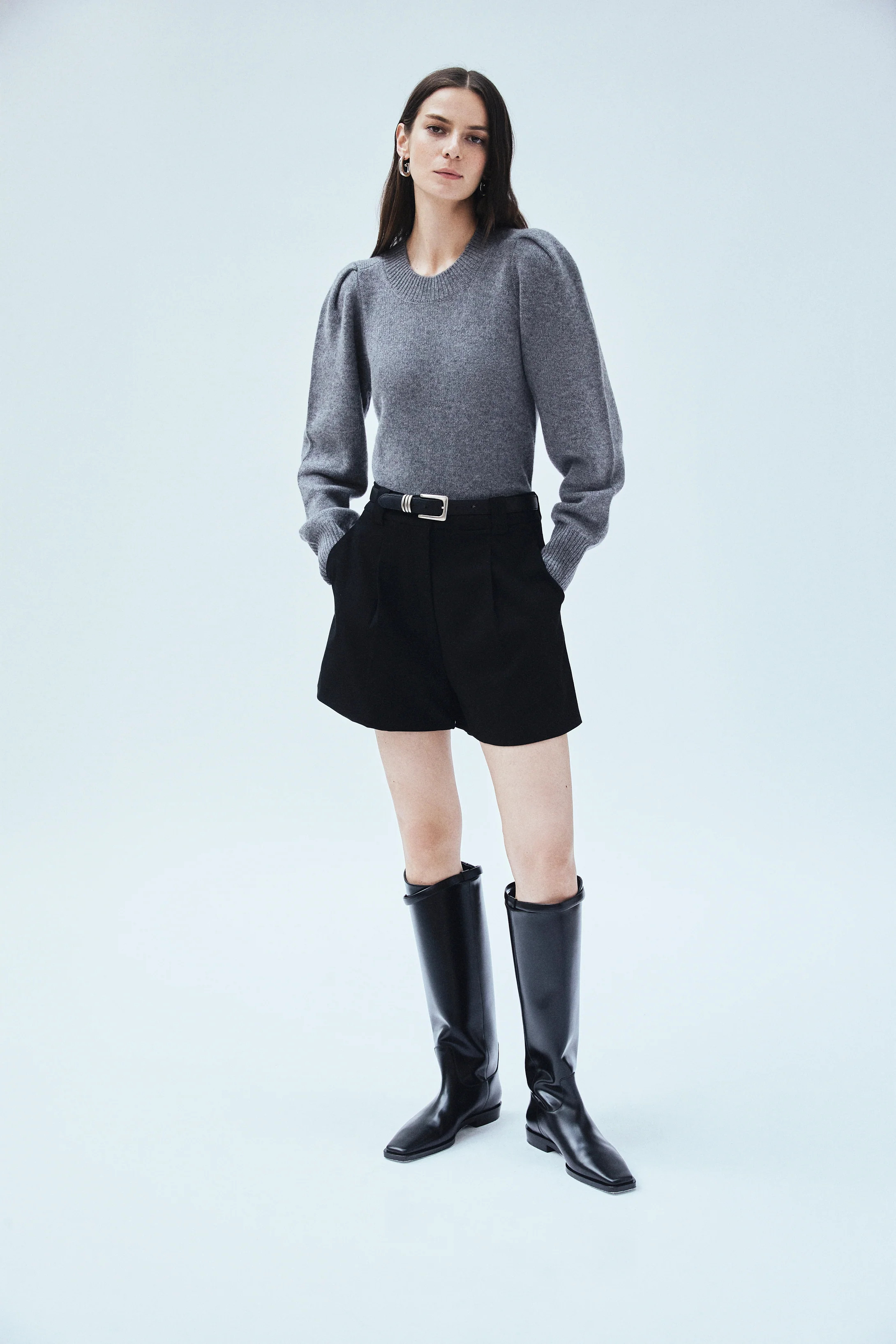 Wool Cashmere Puff Sleeve Sweater | MAYSON the label