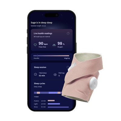 Owlet Dream Sock - Smart Wearable Baby Breathing and Movement Monitor with Live Heart Rate & Oxygen Alerts - Dusty Rose | Target