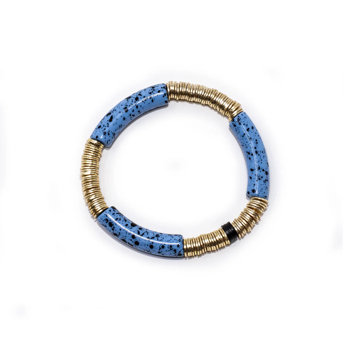 Blue & Black Splatter Paint Zo Bracelet 6mm | Allie + Bess