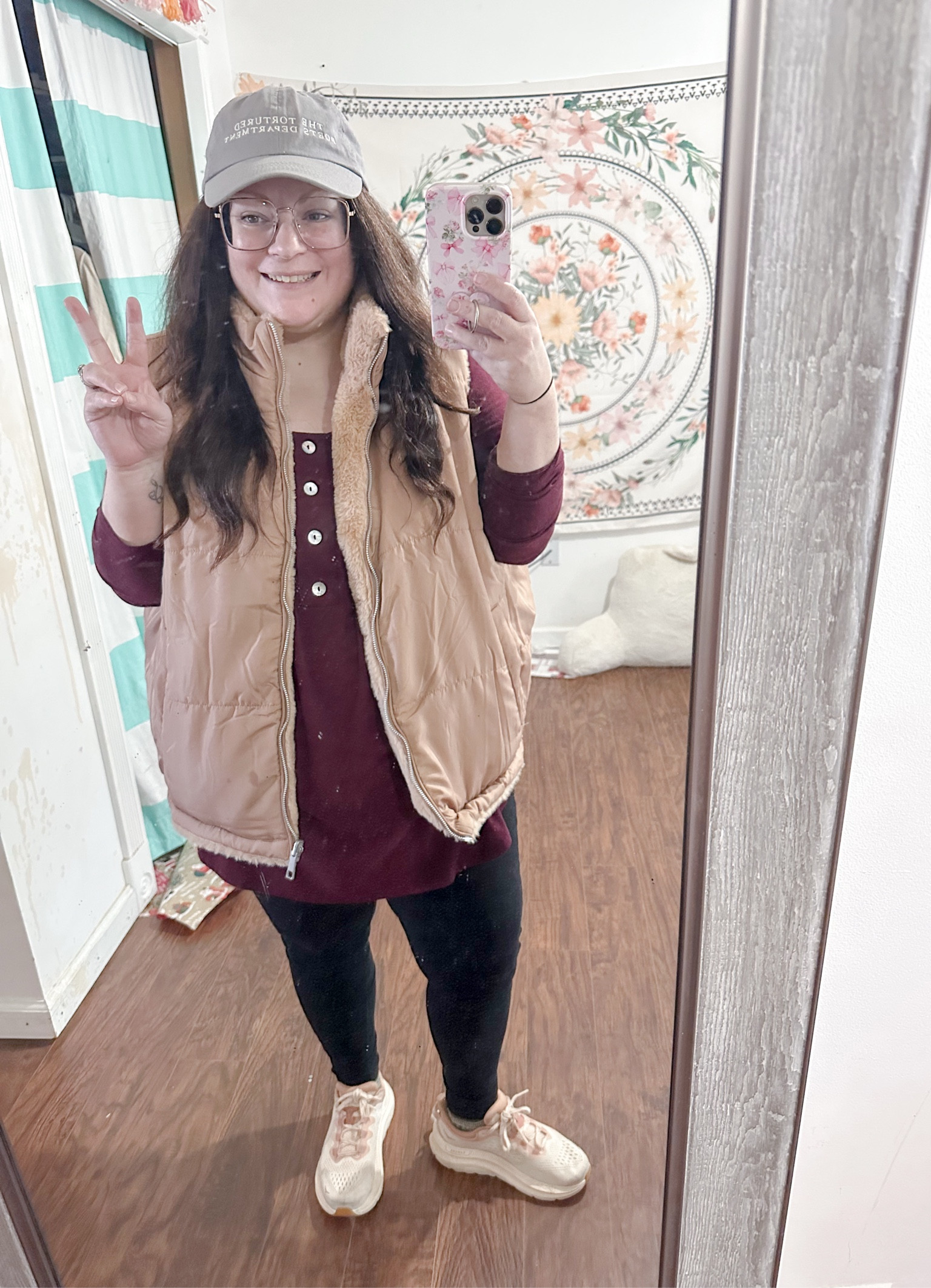 Living for this deliciously comfortable vest (faux fur lined + reversible) like butter leggings and my hokas! The ultimate comfy fit 

#LTKMidsize #LTKPlusSize #LTKActive
