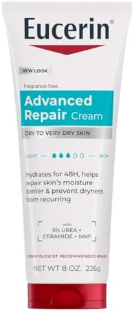 Eucerin Advanced Repair Body Cream for Very Dry Skin, Fragrance Free Daily Body Moisturizer, 8 Oz... | Amazon (US)