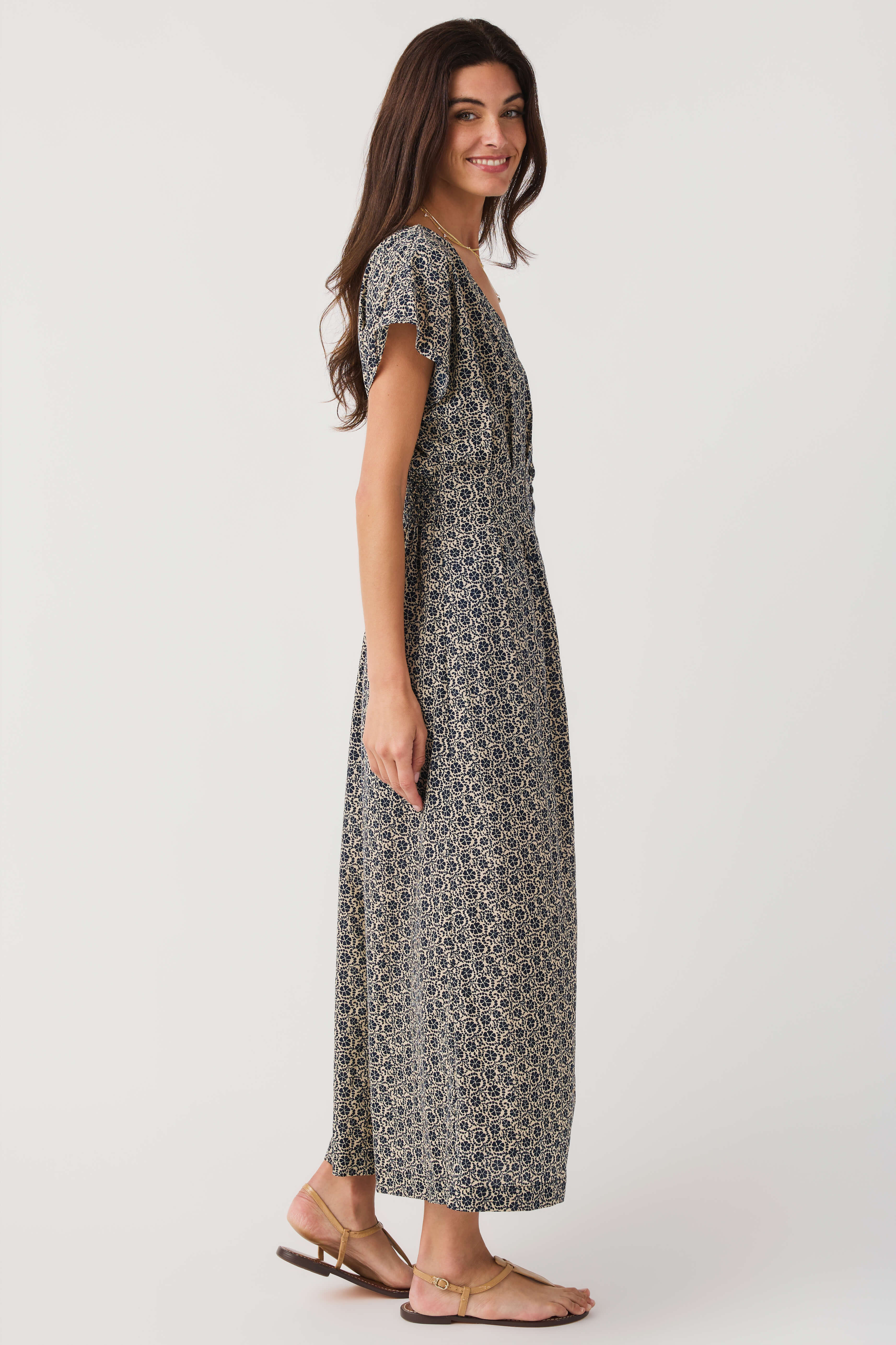 Z Supply Sanna Iris Floral Midi Dress | Social Threads
