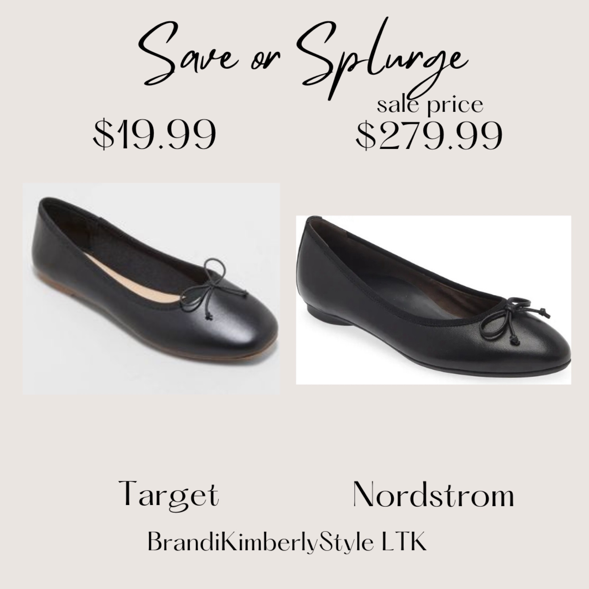 It’s Save or Splurge! These ballet flats with a bow are near identical! Save with Target’s affordable version, or you can super Splurge with Nordstrom’s version, comes in other colors. BrandiKimberlyStyle, fall fashion, fall outfit, shoes 

#LTKSeasonal #LTKShoeCrush #LTKxNSale