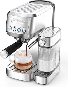 MAttinata Espresso Machine, 20 Bar Cappuccino Machine with Automatic Milk Frother, Stainless Stee... | Amazon (US)
