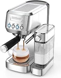 MAttinata Espresso Machine, 20 Bar Cappuccino Machine with Automatic Milk Frother, Stainless Stee... | Amazon (US)