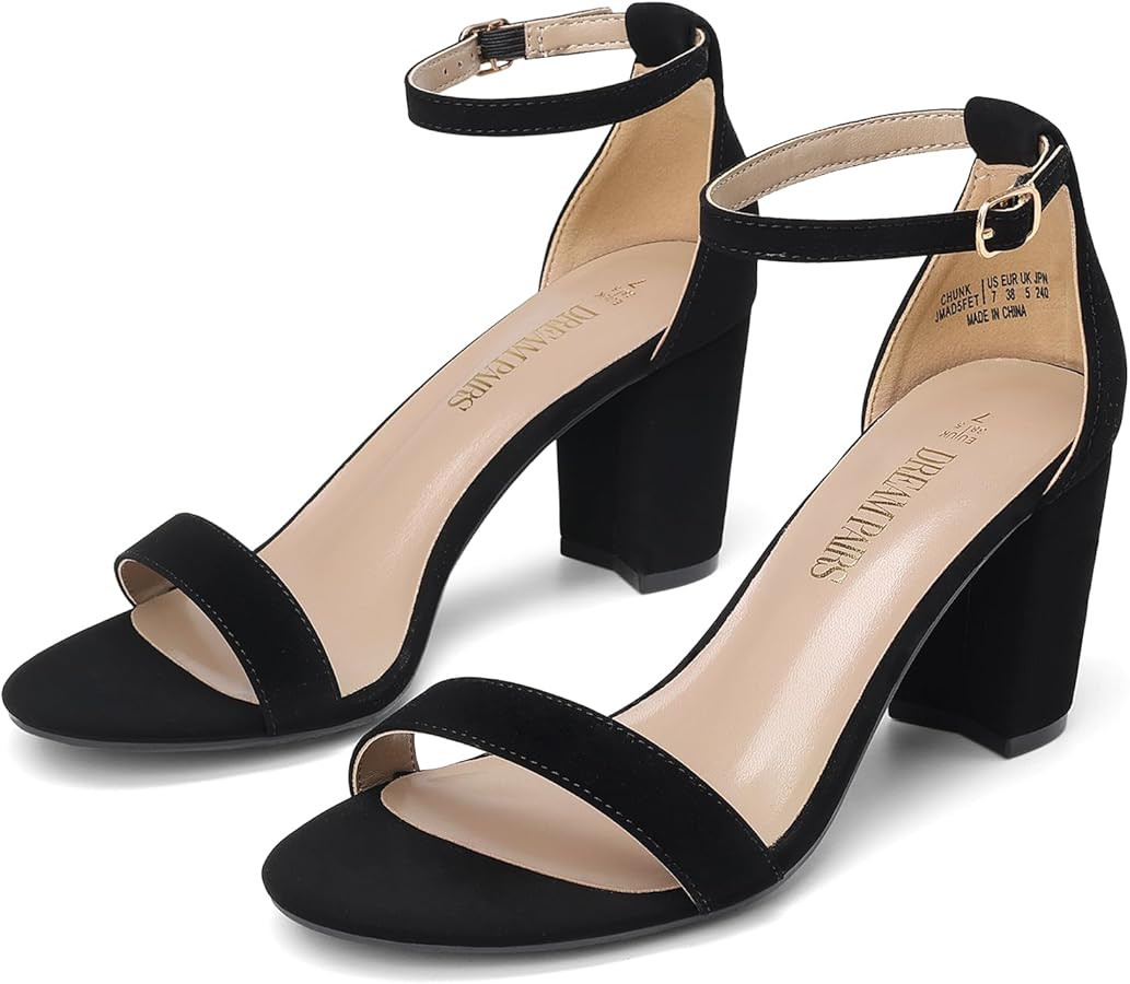DREAM PAIRS Women's Comfort Block Heel Sandals | Amazon (US)