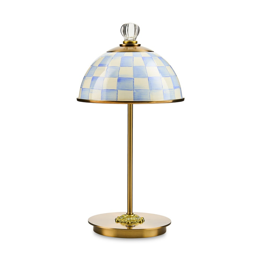 Sky Check LED Rechargeable Dome Table Lamp | MacKenzie-Childs