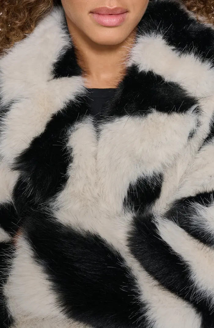 KARL LAGERFELD PARIS Oversize Zebra Print Faux Fur Jacket | Nordstromrack | Nordstrom Rack