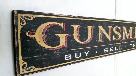 Gunsmith Wood Sign  Hand Crafted Antique Decor | Etsy | Etsy (US)